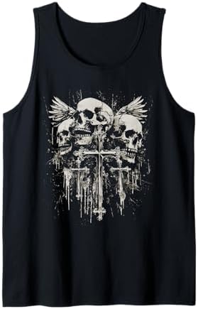 Amazon.com: Emo Y2K Grunge Aesthetic Goth Skull Cross Gothic